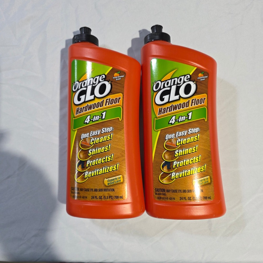 Lot of 2 Orange GLO Hardwood Floor 4-in-1 Cleaner 24 oz Fresh Orange Scent